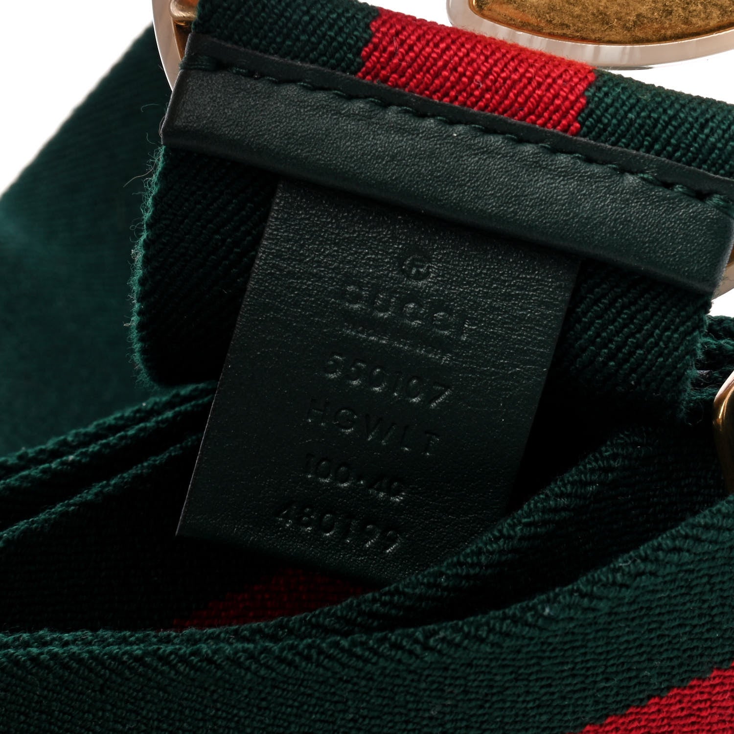 Gucci Web Elastic Plexiglass GG Marmont Belt 100 40 Red Green 6 of 6