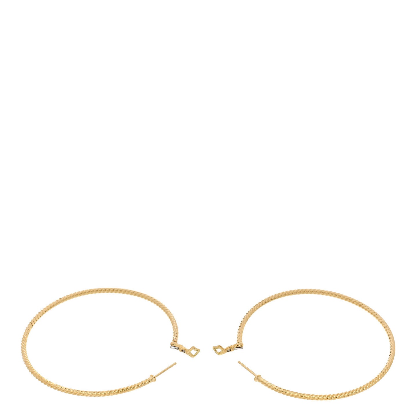 18K Yellow Gold Large Cable Classics Hoop Earrings