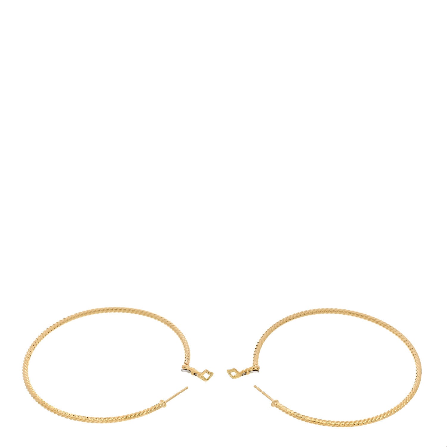 David Yurman 18K Yellow Gold Large Cable Classics Hoop Earrings 3 of 4