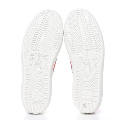 Gucci Calfskin Ayers Bee Embroidered Womens Ace Sneakers 36.5 White Green 5 of 10