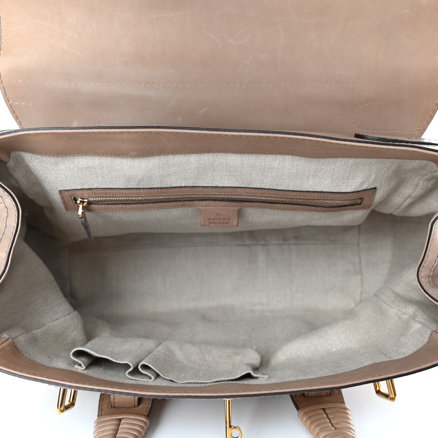 Calfskin Handmade Large Top Handle Bag Taupe