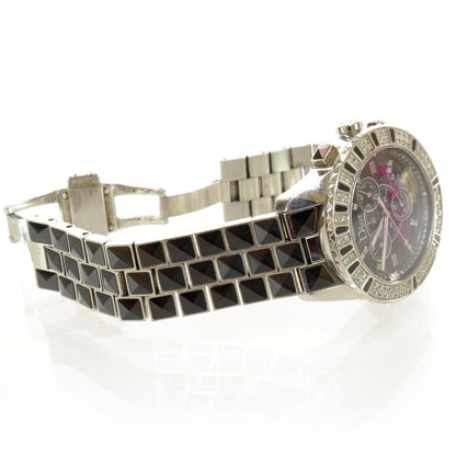 Christian Dior Stainless Steel Diamond Sapphire 33mm Christal Chronograph Quartz Watch Black 4 of 8