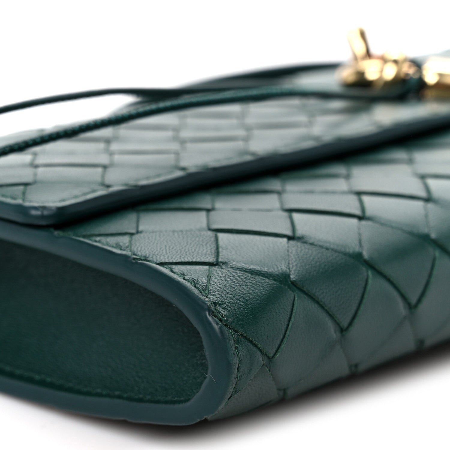Bottega Veneta Nappa Intrecciato Long Andiamo Top Handle Clutch Emerald Green 10 of 11