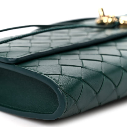 Bottega Veneta Nappa Intrecciato Long Andiamo Top Handle Clutch Emerald Green 10 of 11