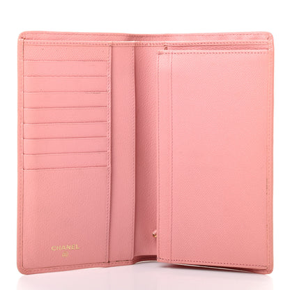 Chanel Grained Calfskin CC Button Yen Wallet Pink 4 of 9