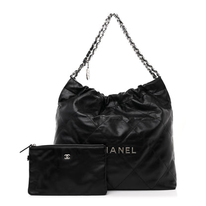 Chanel Shiny Calfskin Quilted Chanel 22 Black 3 of 13