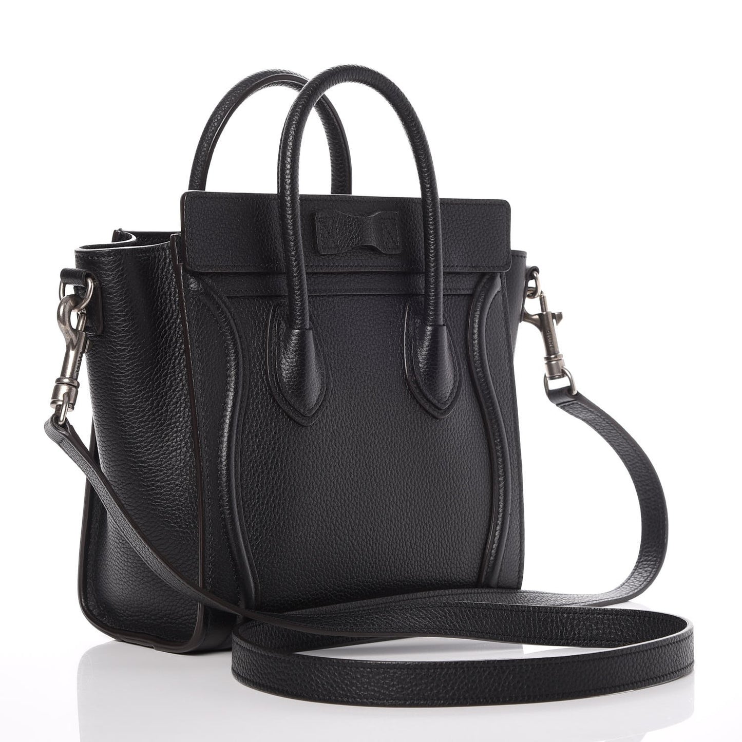 Drummed Calfskin Nano Luggage Black