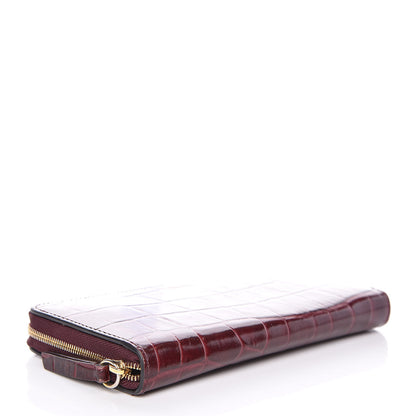 Mulberry Crocodile Embossed Zip Around Wallet Burgundy 4 of 12