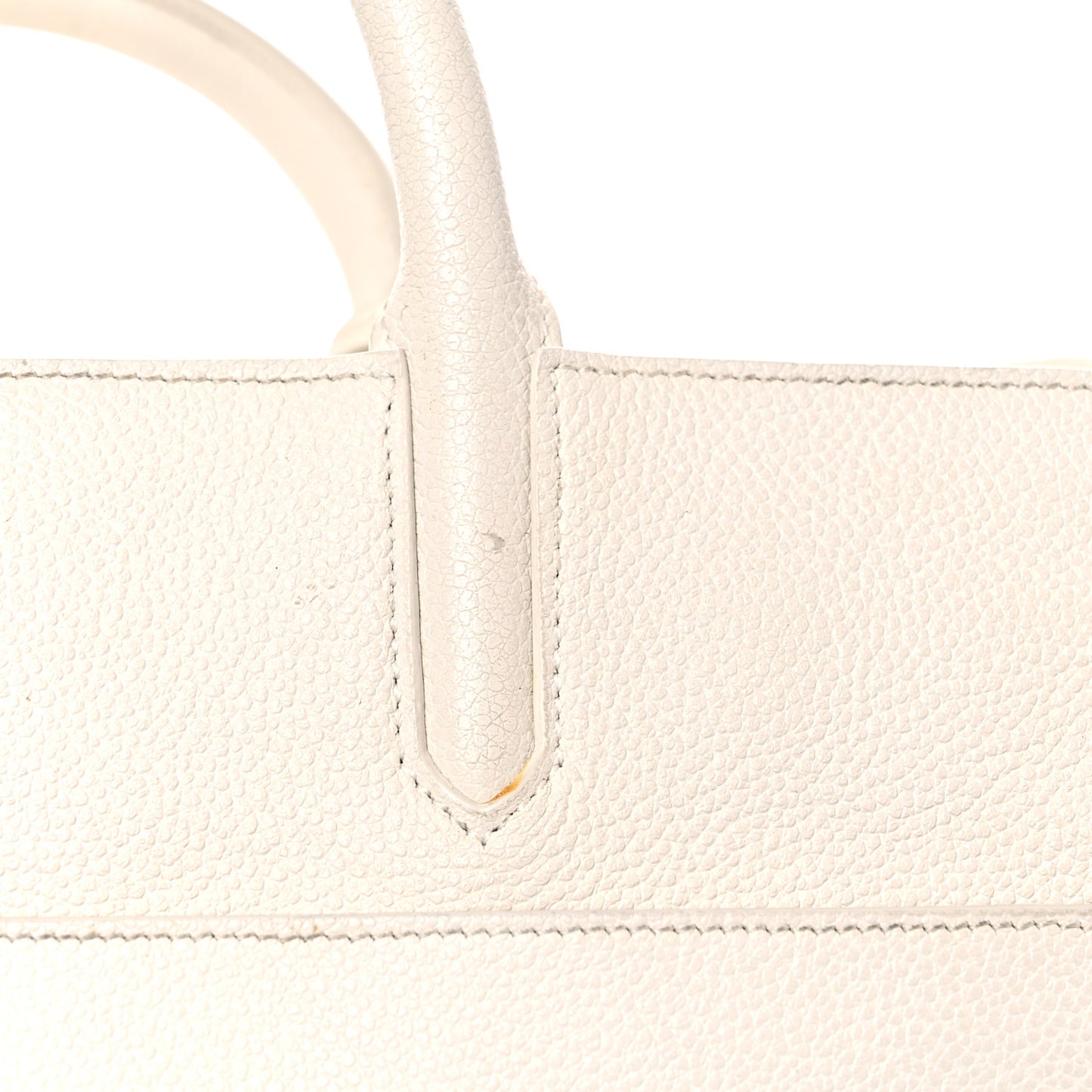 Grained Calfskin Small Rive Gauche White