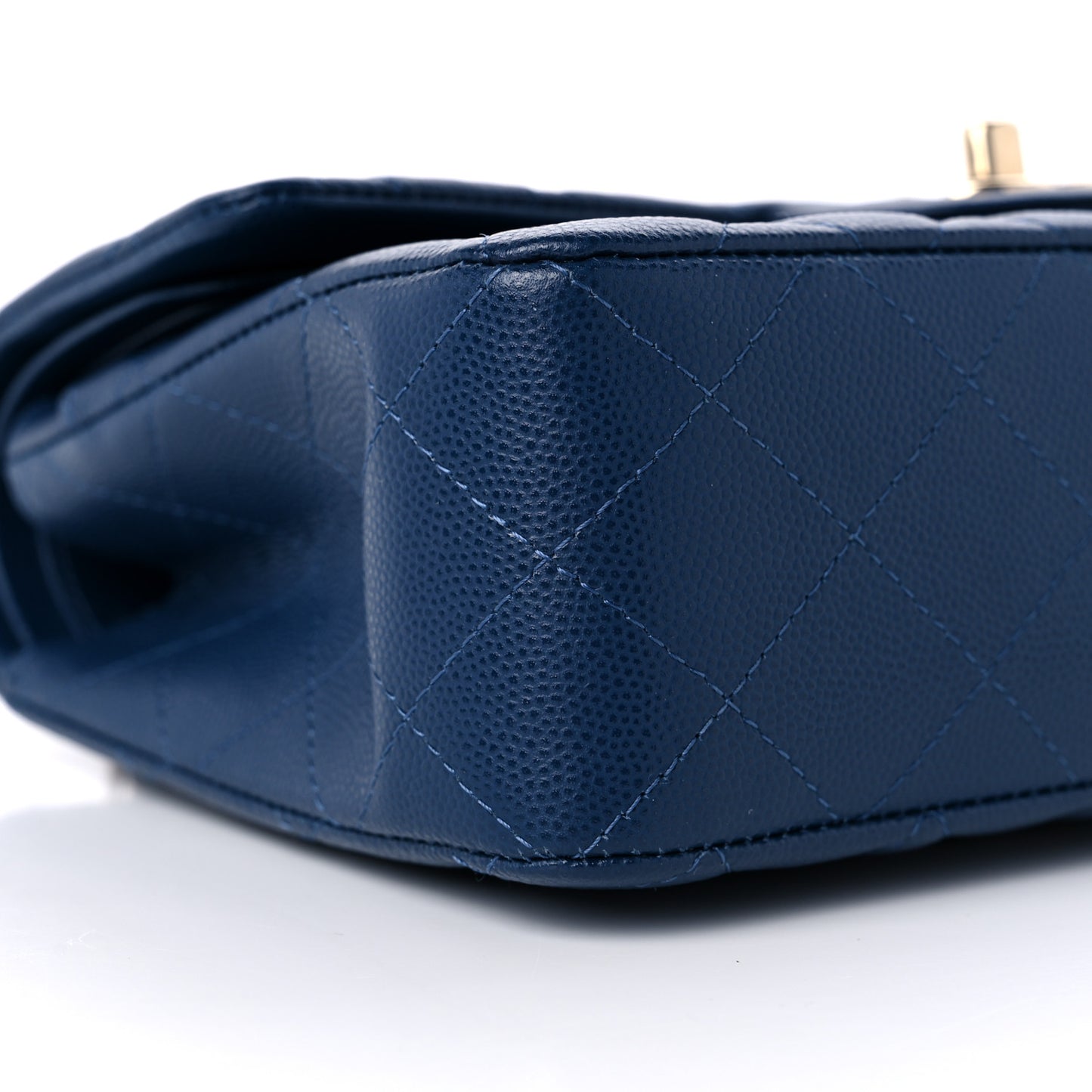 Caviar Quilted Small Double Flap Navy