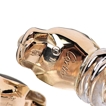 Cartier 18K Yellow White Gold Diamond Panthère De Bypass Ring 49 4.75 5 of 6