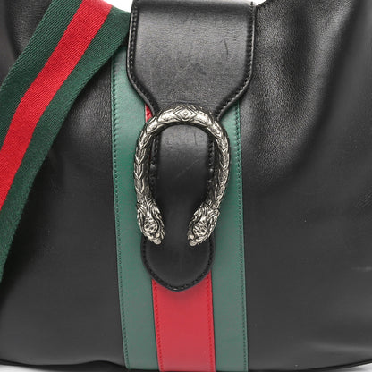 Gucci Calfskin Web Stripe Medium Dionysus Hobo Black 8 of 11
