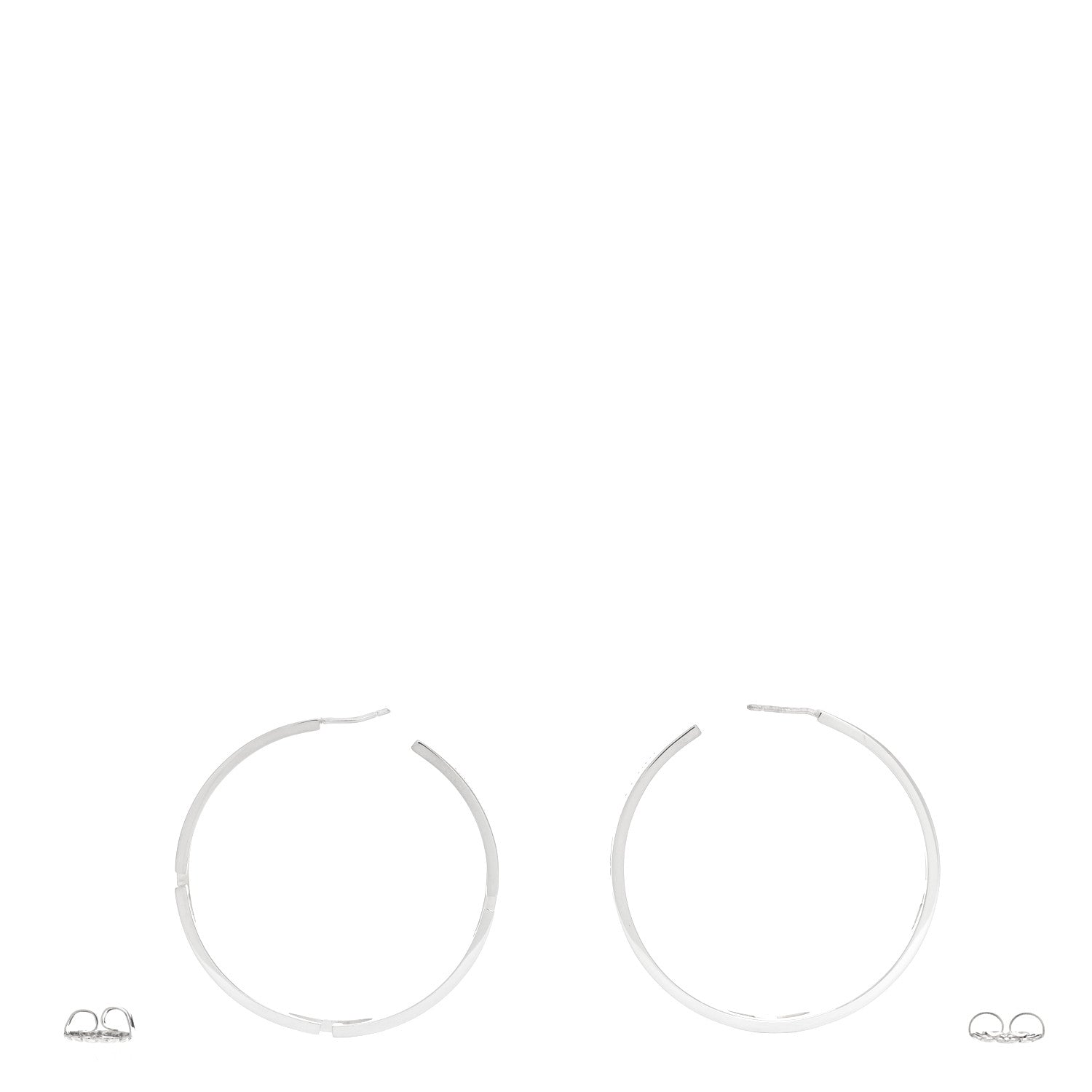 Gucci Sterling Silver G Cut Out Hoop Earrings 3 of 5