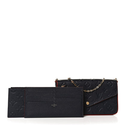 Louis Vuitton Empreinte Pochette Felicie Chain Wallet Marine Rouge 3 of 15