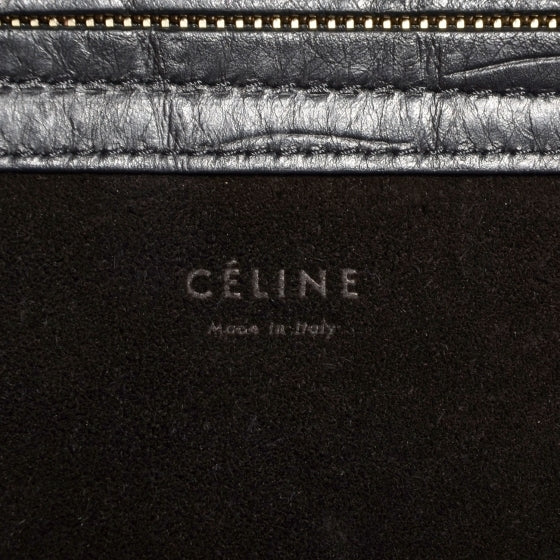 Crocodile Embossed Large Phantom Luggage Black