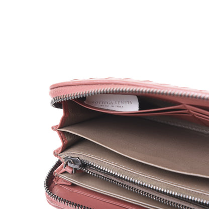 Bottega Veneta Nappa Intrecciato Zip Around Wallet Pink 7 of 10
