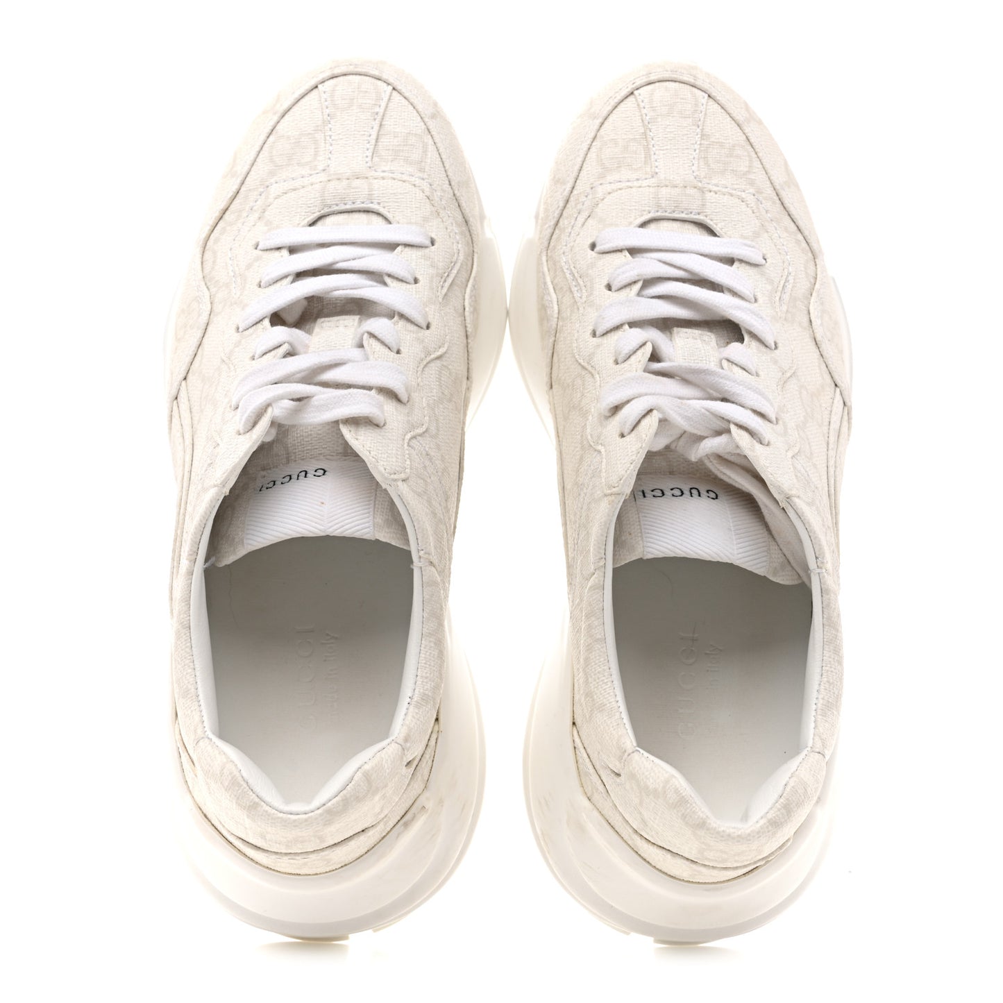 GG Supreme Monogram Womens Rhyton Sneakers 36.5 White