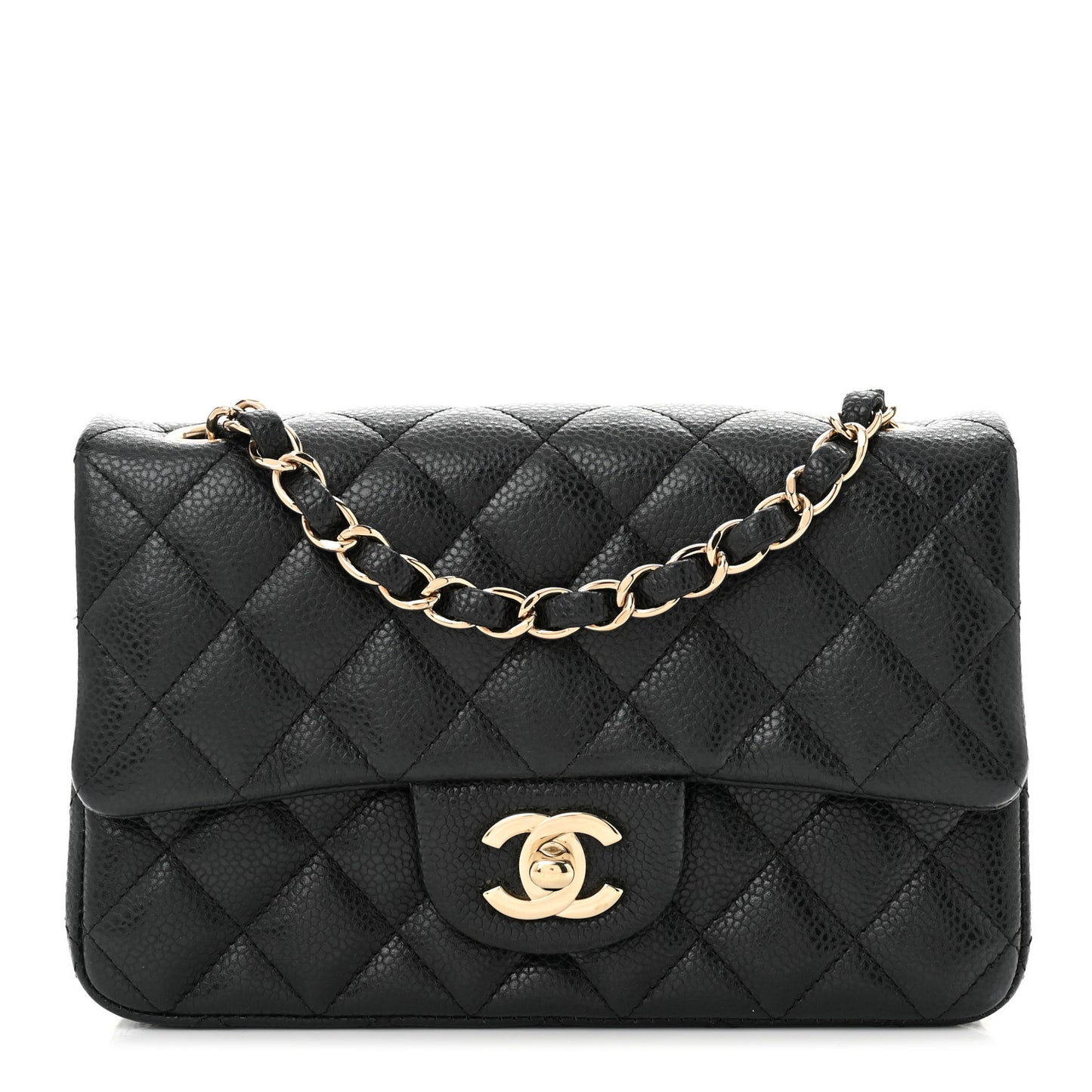 Caviar Quilted Mini Rectangular Flap Black