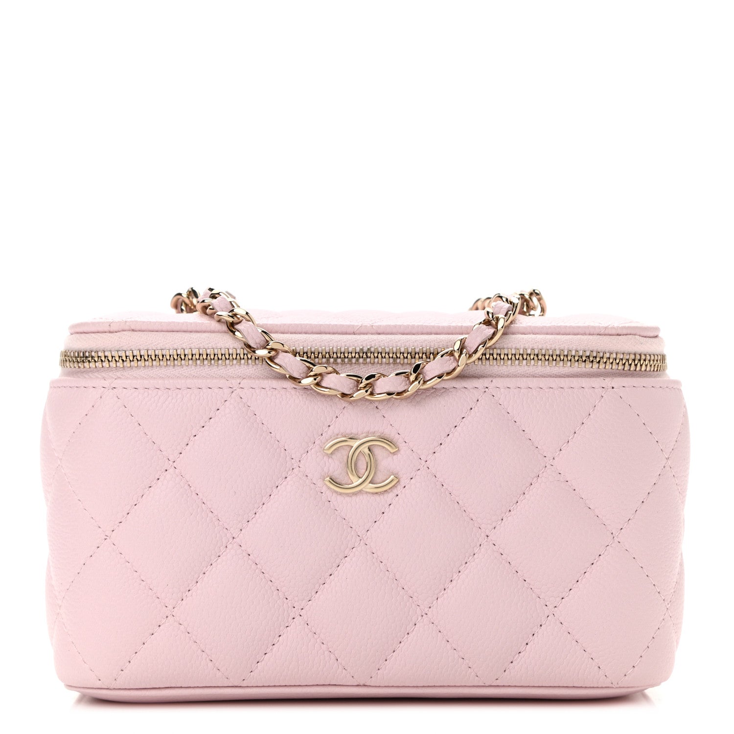 Chanel Caviar Quilted Small Tiny CC Vanity Case With Chain Light Pink 1 of 11