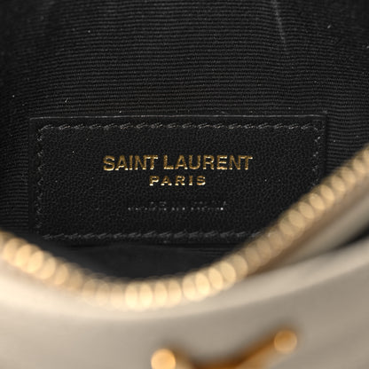 Saint Laurent Grain De Poudre Chevron Monogram Bill Pouch Crema Soft 6 of 11