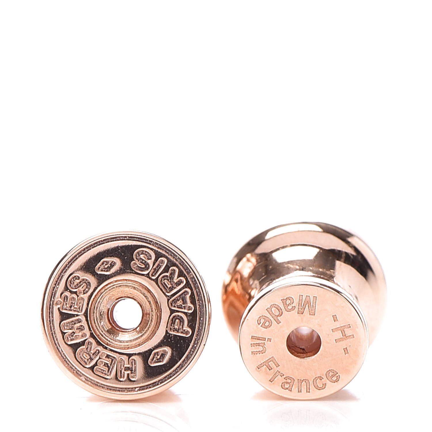 Hermes Rose Gold Lacquered Mini Pop H Earrings Bleu Fonce 4 of 5