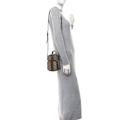 Gucci GG Supreme Monogram Web Mini Ophidia Double Zip Messenger Bag Beige New Acero 2 of 10
