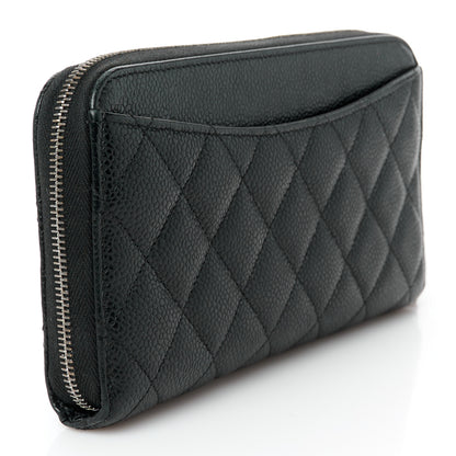 Chanel Caviar Quilted Large Gusset Zip Around Wallet Black 3 of 9