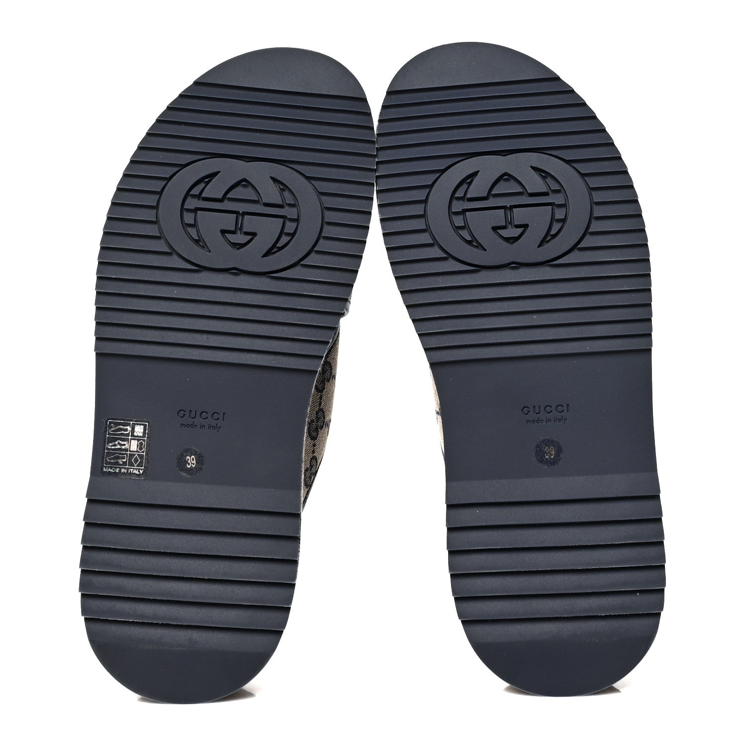 Gucci Monogram Criss Cross Platform Slide Sandals 39 Beige Blue 5 of 8