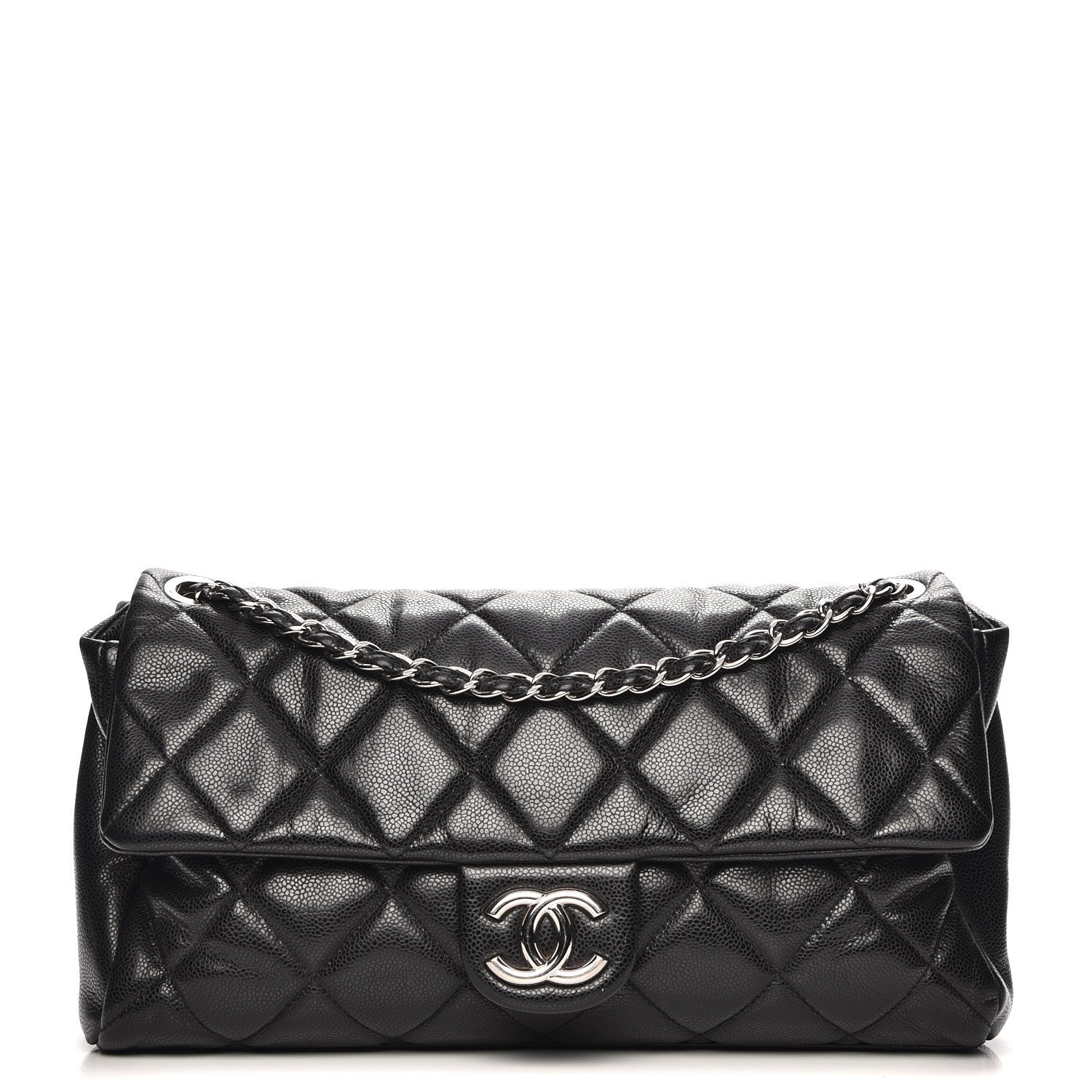 Chanel Glazed Caviar Medium Nature Flap Bag Black 1 of 9