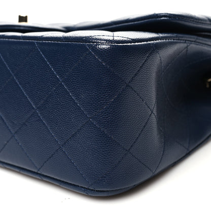 Chanel Caviar Quilted Jumbo Double Flap Navy Blue 9 of 10