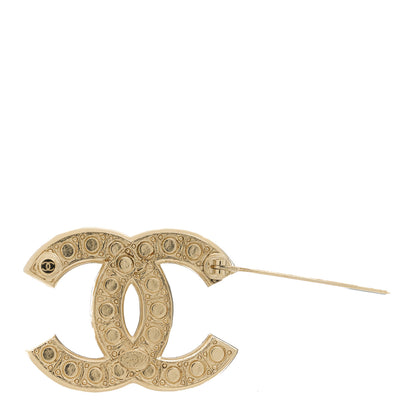 Chanel Graduated Pearl Crystal CC Brooch Gold 3 of 4