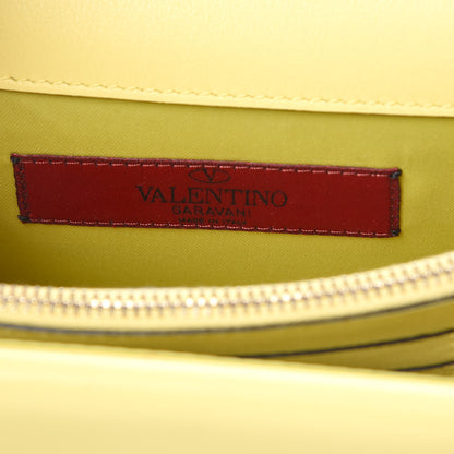 Valentino Garavani Calfskin Rockstud Wallet on Chain Light Yellow 6 of 10