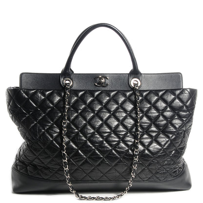 Chanel Aged Calfskin Quilted Be CC Tote Black 1 of 8