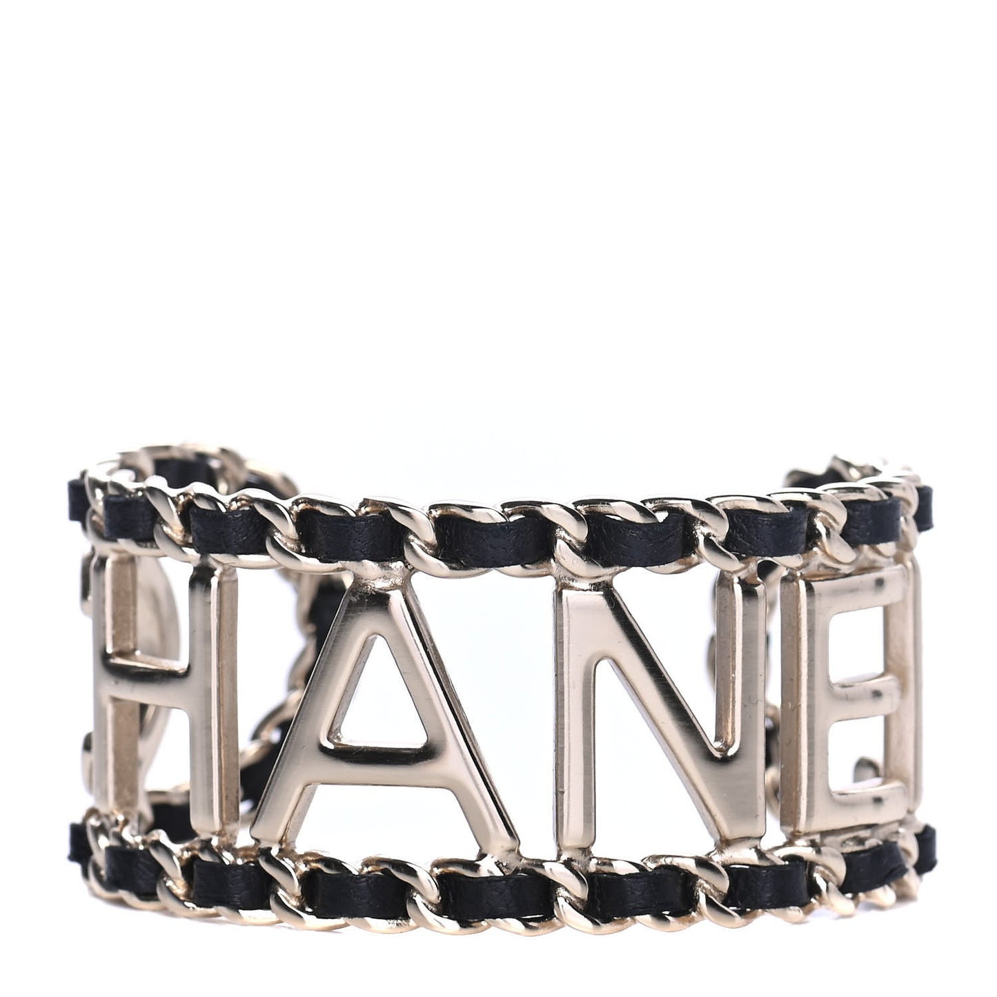 Lambskin Vintage Allure Cuff Bracelet M Black Gold