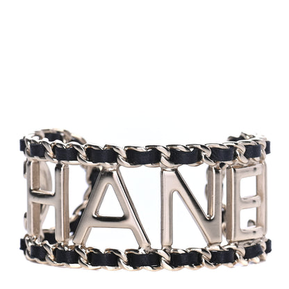 Chanel Lambskin Vintage Allure Cuff Bracelet M Black Gold 1 of 4