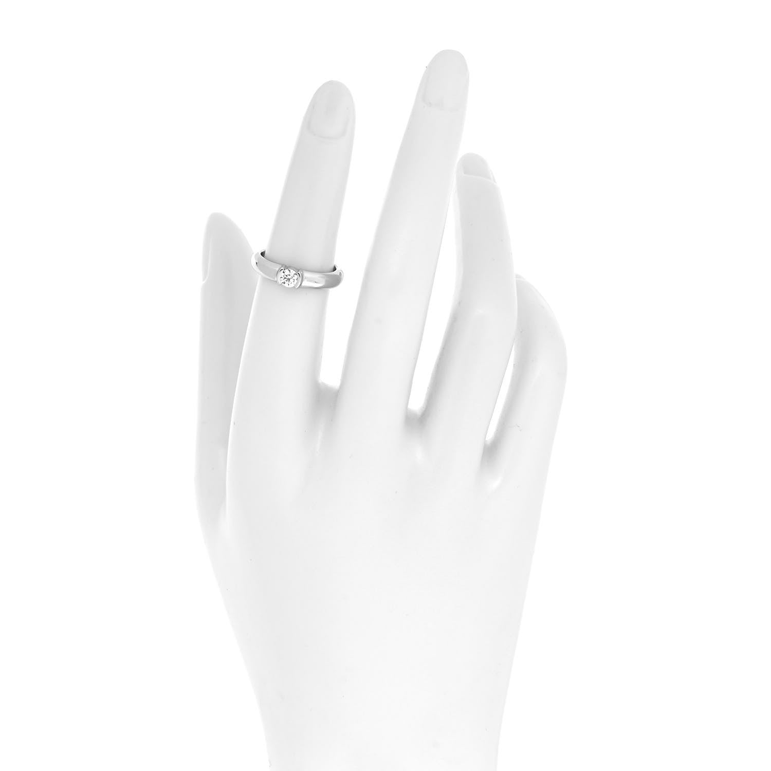 Tiffany Platinum Diamond .21ct Etoile Solitaire Engagement Ring 50 5.25 4 of 10