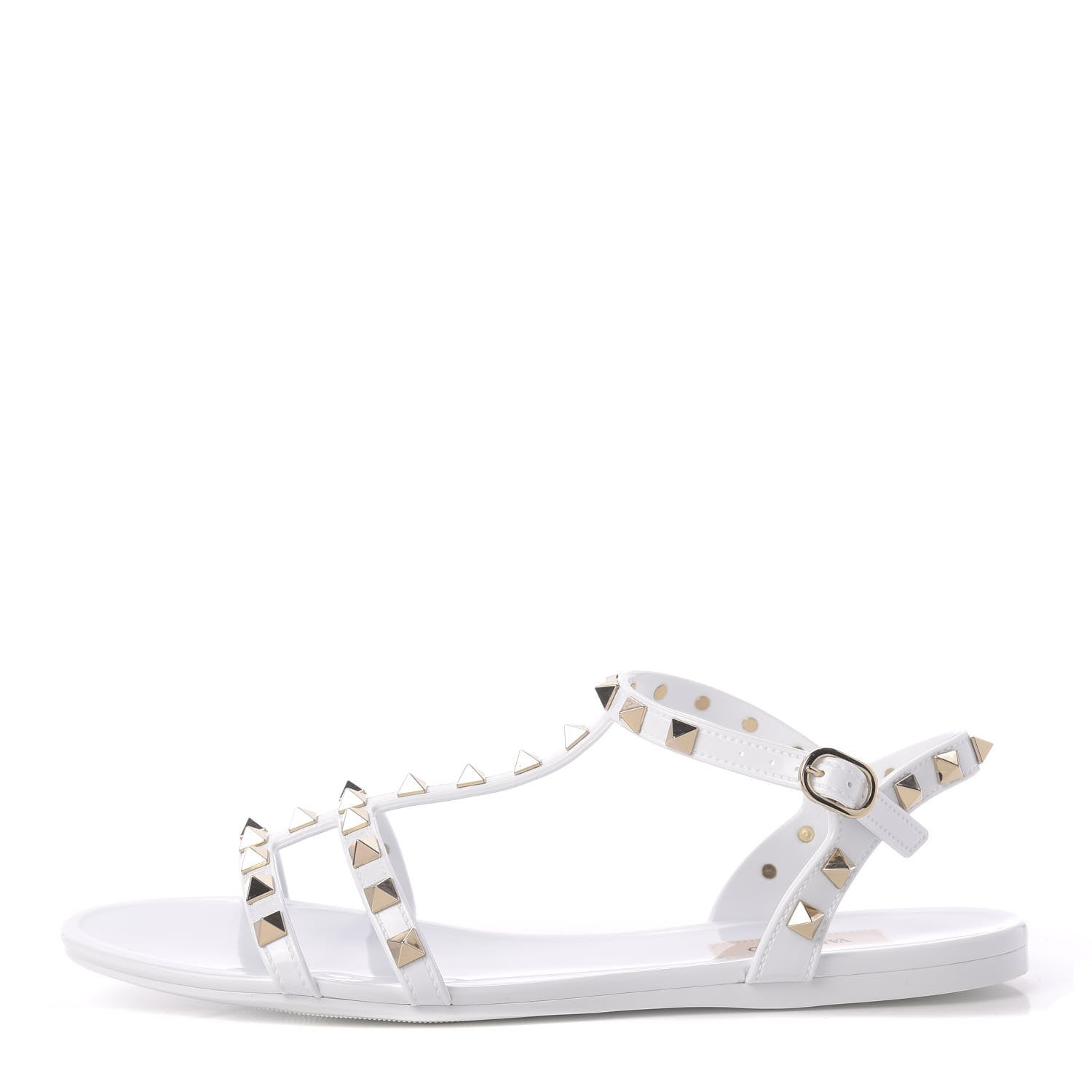 Valentino Garavani PVC Jelly Rockstud Caged Sandals 39 Optic White 1 of 9