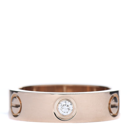 Cartier 18K Pink Gold 3 Diamond 5.5mm LOVE Ring 55 7.25 3 of 5