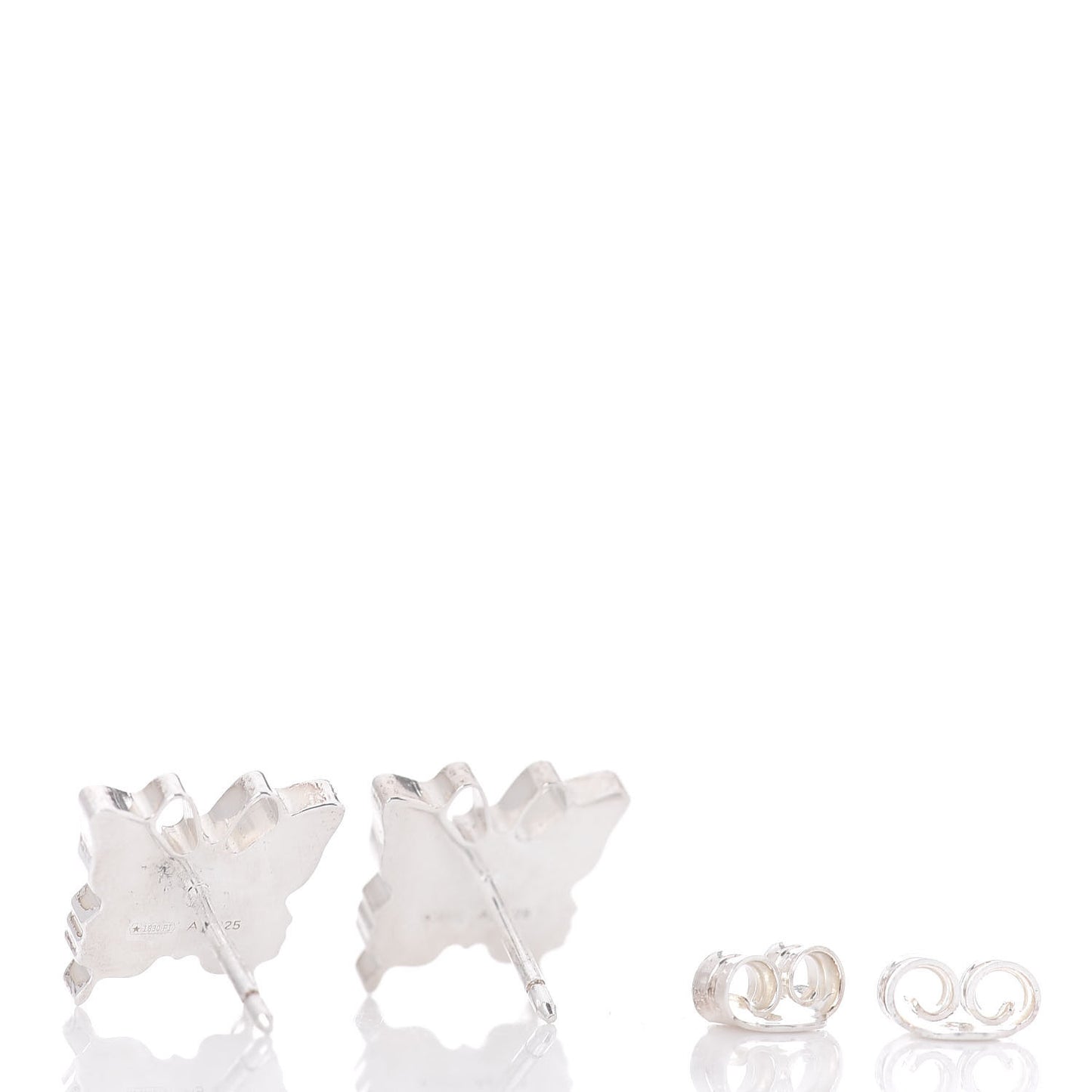 Sterling Silver Trademark Butterfly Stud Earrings