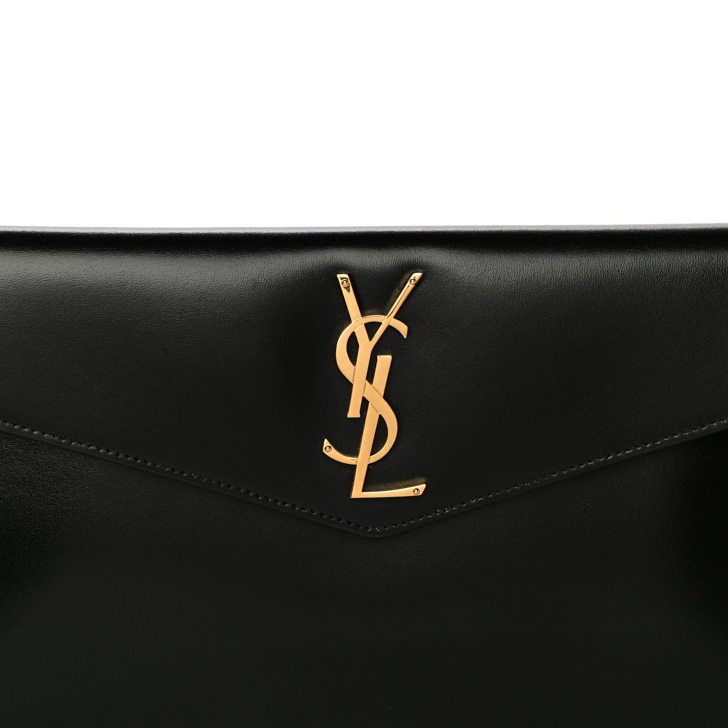 Smooth Shiny Calfskin Monogram Uptown Pouch Black