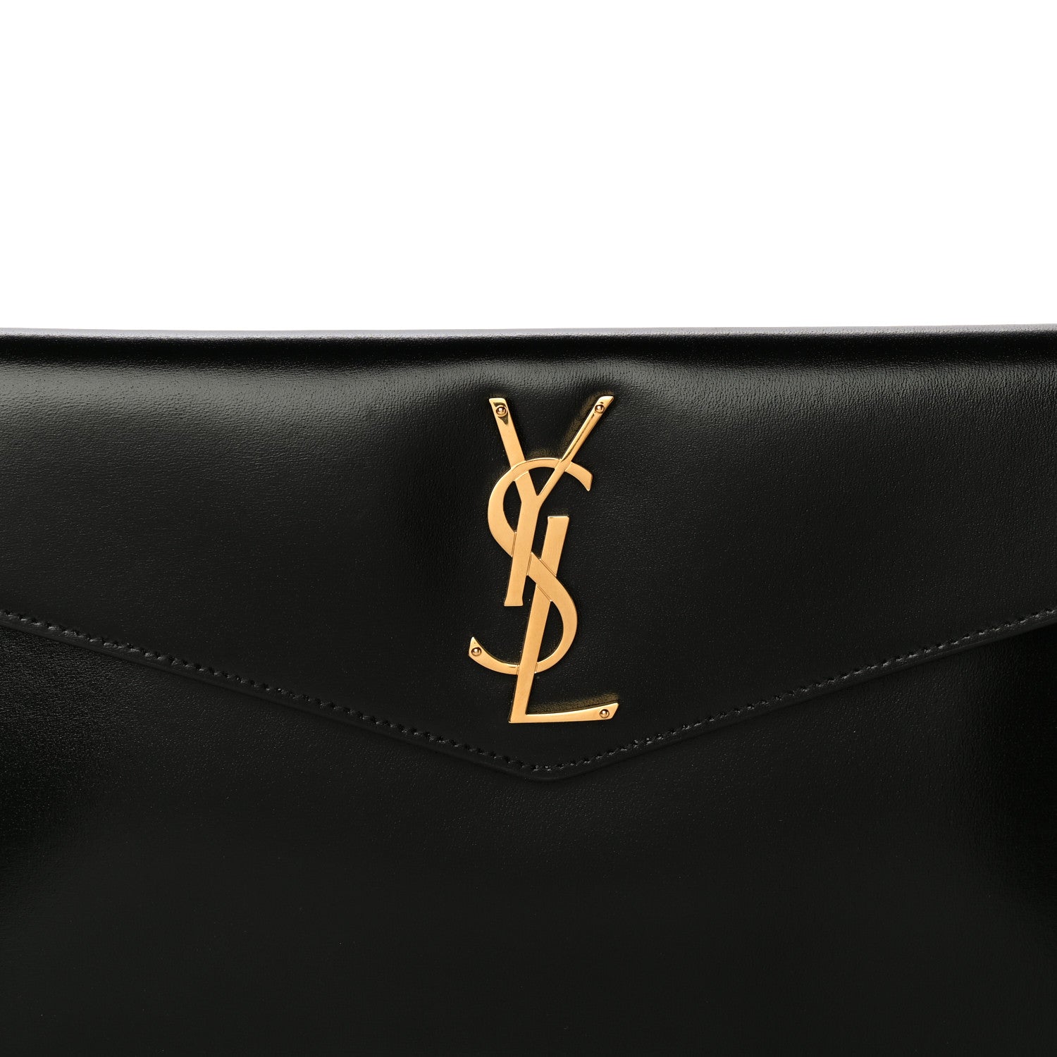 Saint Laurent Smooth Shiny Calfskin Monogram Uptown Pouch Black 8 of 11