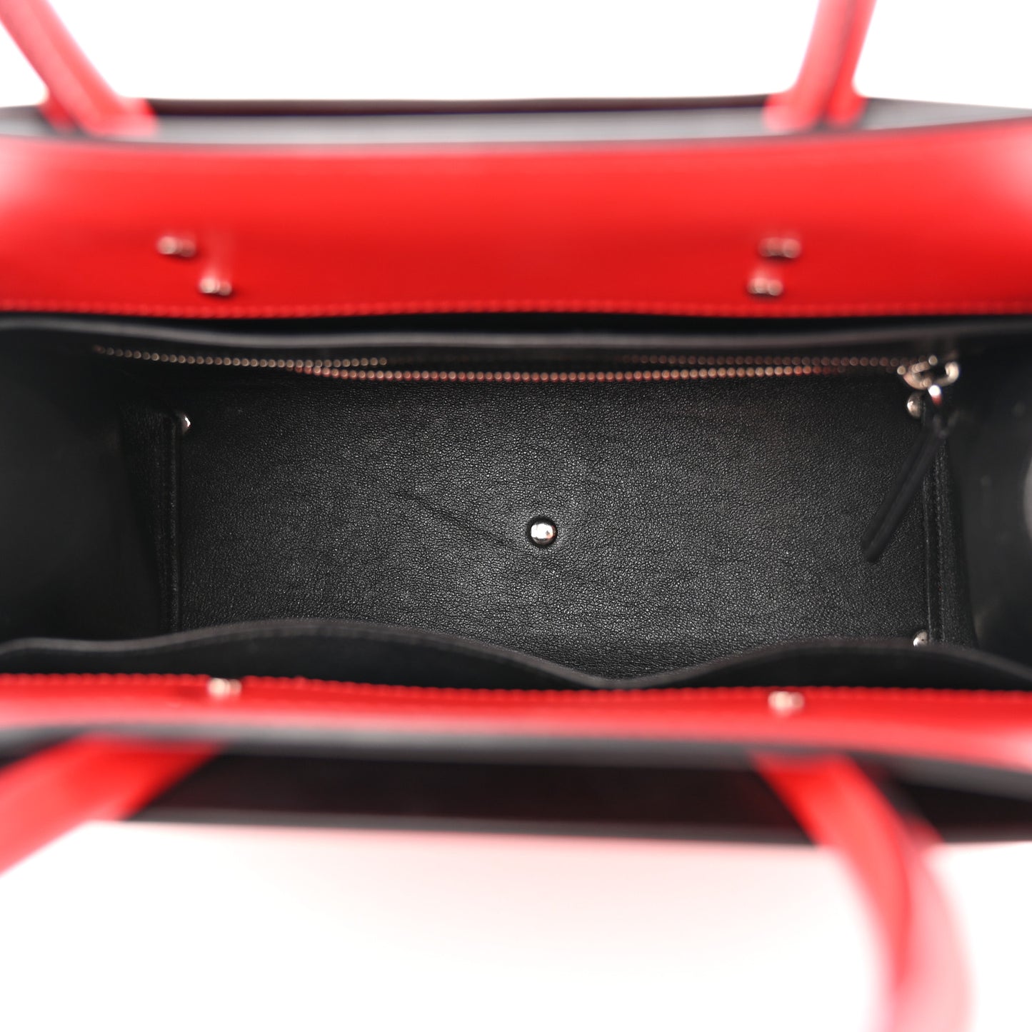 Smooth Calfskin Small Degrade Horizon Satchel Red Black