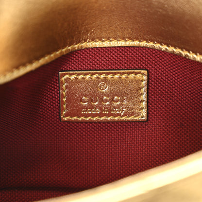 Gucci Metallic Calfskin Matelasse Super Mini GG Marmont Shoulder Bag Gold 6 of 10