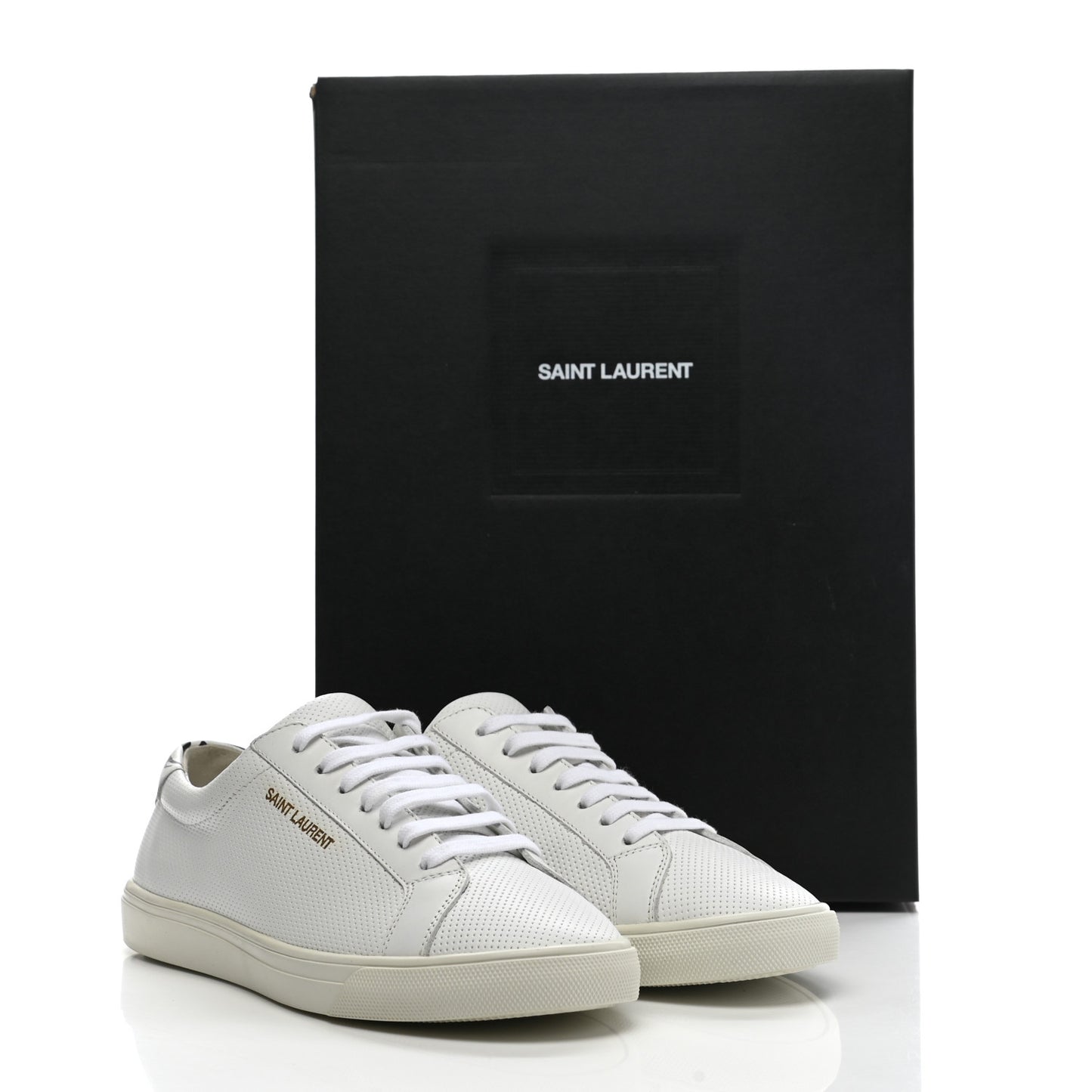 Perforated Calfskin Zebra Print Andy Low Top Sneakers 37 37.5 White