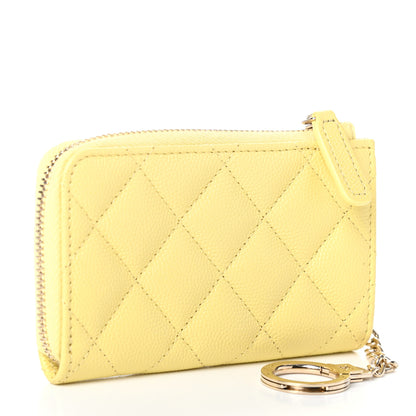 Chanel Caviar Quilted Key Holder Case Yellow 3 of 7