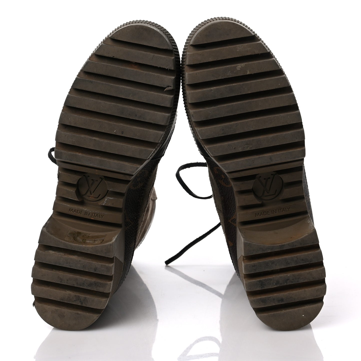 Suede Calfskin Monogram Laureate Platform Desert Boots 37 Taupe