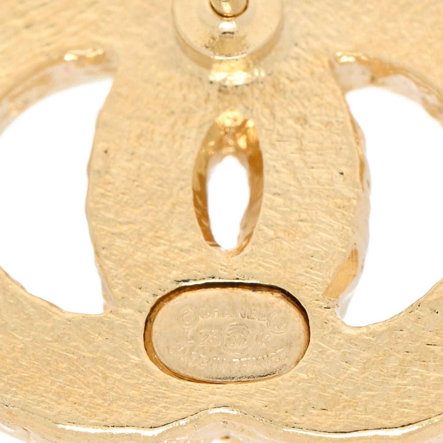 Metal Enamel CC Earrings Pink Gold