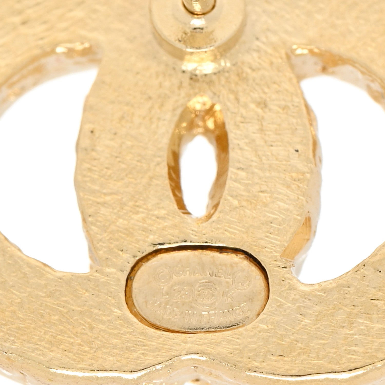 Chanel Metal Enamel CC Earrings Pink Gold 4 of 4