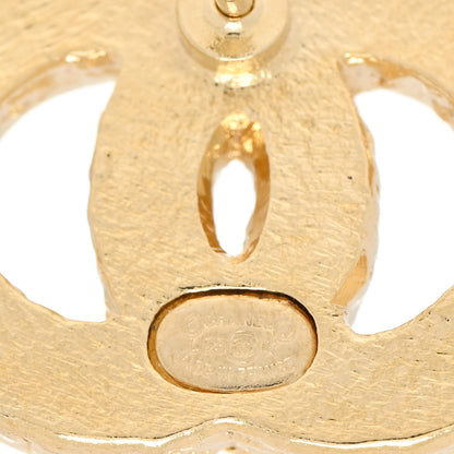 Chanel Metal Enamel CC Earrings Pink Gold 4 of 4