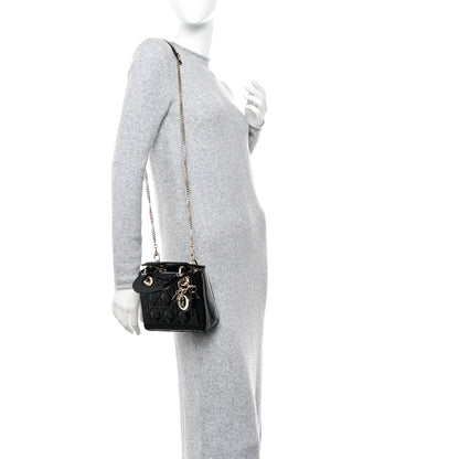 Christian Dior Patent Cannage Mini Lady Dior Black 2 of 9